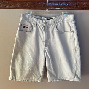 Tommy jeans vintage men’s cotton denim light khaki shorts 90s / 5 pockets 33